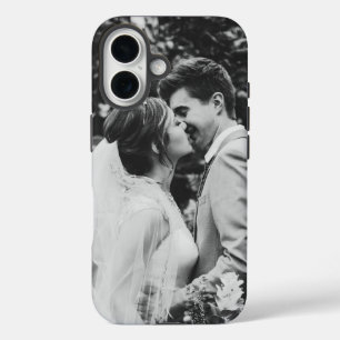 Coque Pour iPhone 16 Simple Photo de Mariage Couple de Jeunes Mariés 