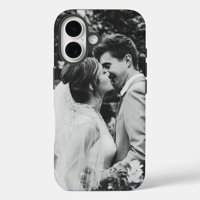 Coques Case-Mate iPhone Simple Photo de Mariage Couple de Jeunes Mariés  (Verso)