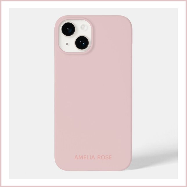 Coques Case-Mate iPhone Simple Quartz Rose Personnalisé sur iPhone 14 Rose (Créateur téléchargé)
