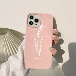 Coque Case-Mate iPhone Simple Rose Blanc Floral Esthétique Personnalisé