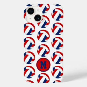Coque Case-Mate iPhone simple rouge bleu volleyballs motif monogrammé