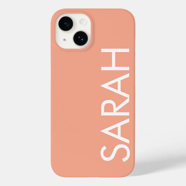 Coques Case-Mate iPhone Simple stylish Moderne Nom classique PEACH COULEUR (Verso)