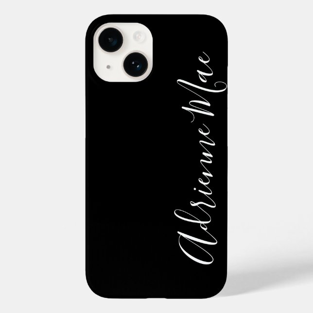 Coques Case-Mate iPhone Simplement Personnalisé Script Moderne Noir (Verso)