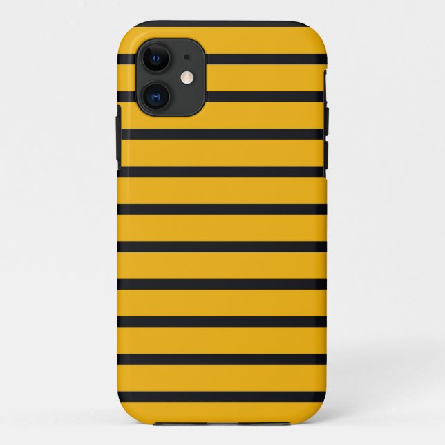 Coques Case-Mate iPhone Simples rayures noires et jaunes sans couleur (Dos)