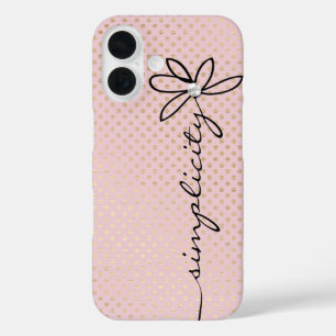 Coque Pour iPhone 16 Simplicité Daisy Texte Chatoyant Points Or
