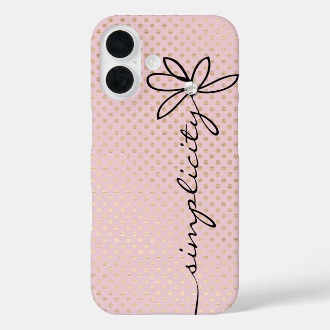 Coques Case-Mate iPhone Simplicité Daisy Texte Chatoyant Points Or (Verso)