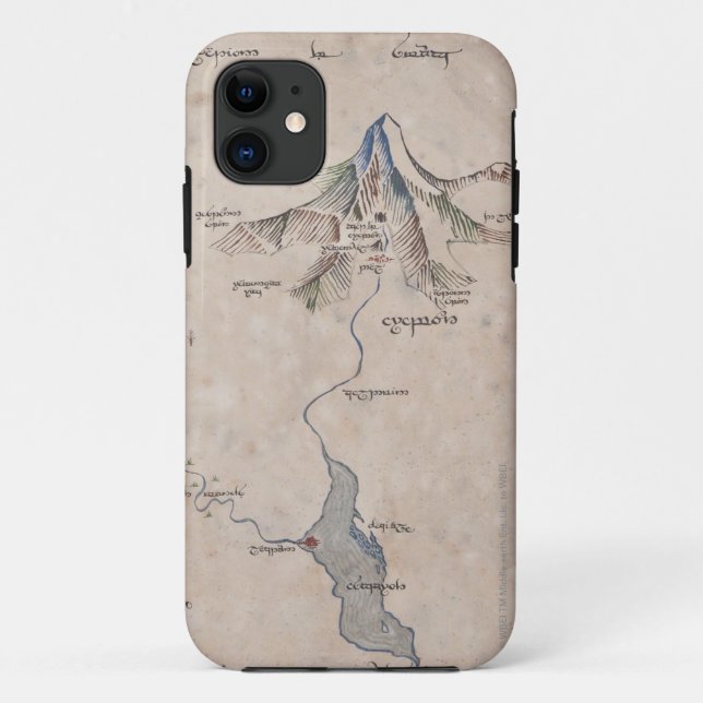 Coques Case-Mate iPhone Sindarin Map of The Lonely Mountain (Dos)