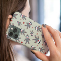Singe à soie mignonne avec Motif de coeur sur Tan