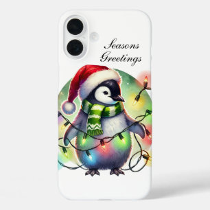 Coque Pour iPhone 16 Plus Singe de Noël festif personnalisable