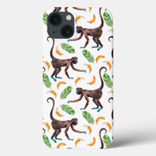 Etui iPhone 13 Singes doux jonglant des bananes