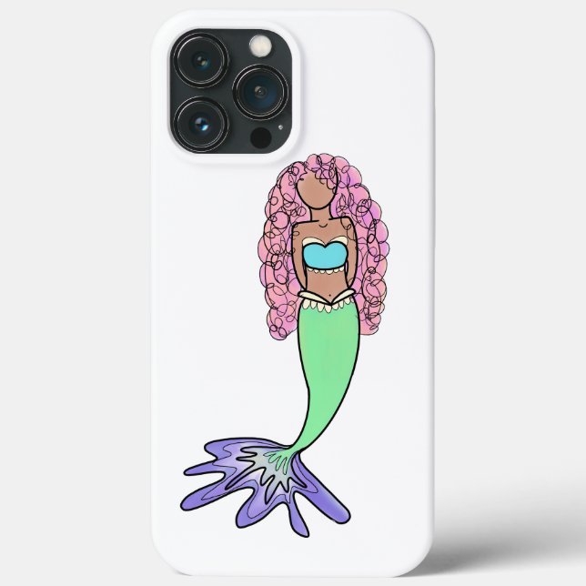Coques Case-Mate iPhone sirène arc-en-ciel rose bleu violet vert noir bouc (Verso)