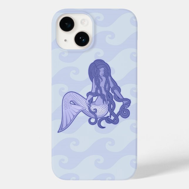 Coques Case-Mate iPhone Sirène assise bleue (Verso)