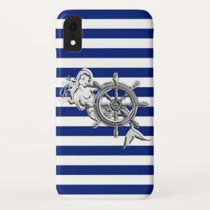Etui iPhone Case-Mate Sirène d'argent sur les rayures marines