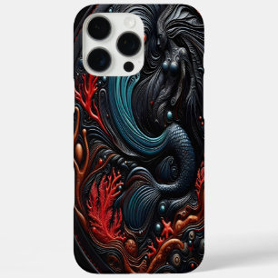 Coque iPhone 16 Pro Max Sirène parmi des coraux vibrants et des textures o