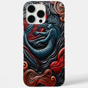 Coque iPhone 16 Pro Max Sirènes nagent dans un relief artistique d'océan c