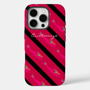 Coque iPhone 16 Pro sirènes roses qui montent en rouge