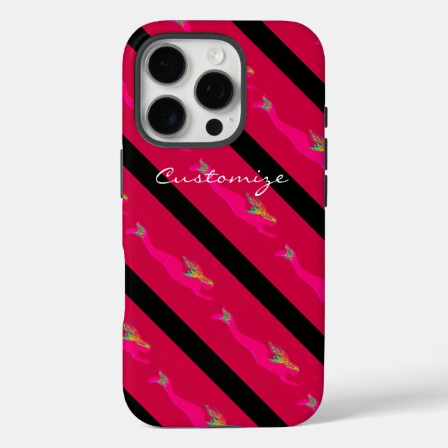 Coques Case-Mate iPhone sirènes roses qui montent en rouge (Verso)
