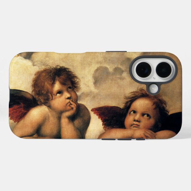 Coques Case-Mate iPhone Sistine Madonna Angels par Raphael Sanzio (Verso (horizontal))
