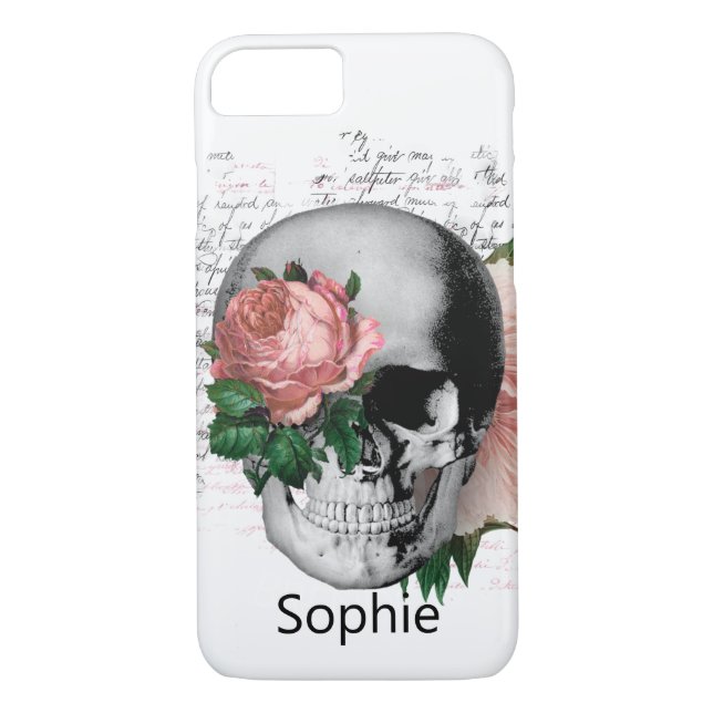 Coques Case-Mate iPhone Skateboard Moderne Dusty Rose Rose Crâne (Dos)