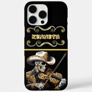 Coque iPhone 16 Pro Max Skeleton Cowboy Jouer Le Violon