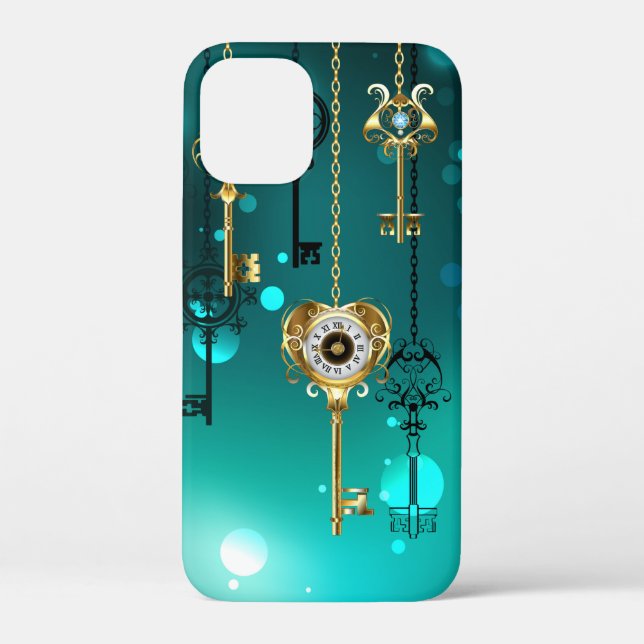 Coques Case-Mate iPhone Skeleton Keys on Green Background (Verso)