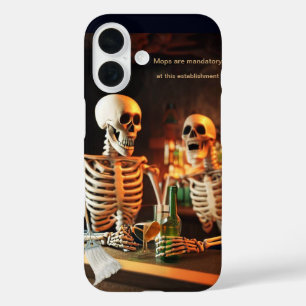 Coque Pour iPhone 16 Skeletons dans un bar