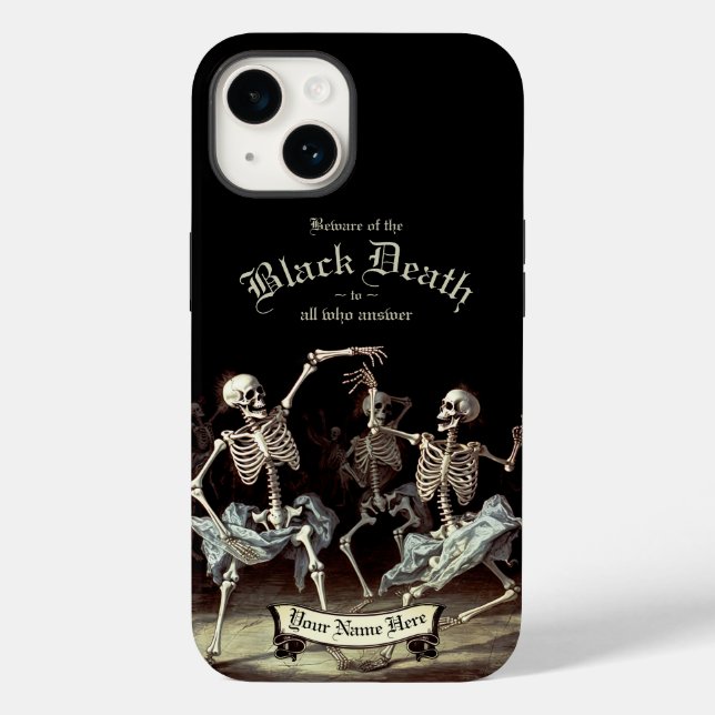 Coques Case-Mate iPhone Skeletons de danse de la mort noire Halloween (Verso)