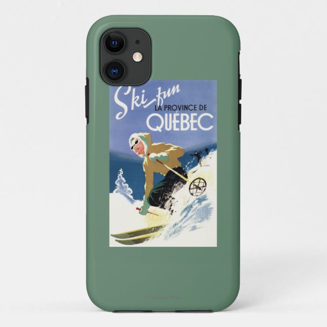 Coques Case-Mate iPhone Ski de femme - affiche anglaise et française (Dos)
