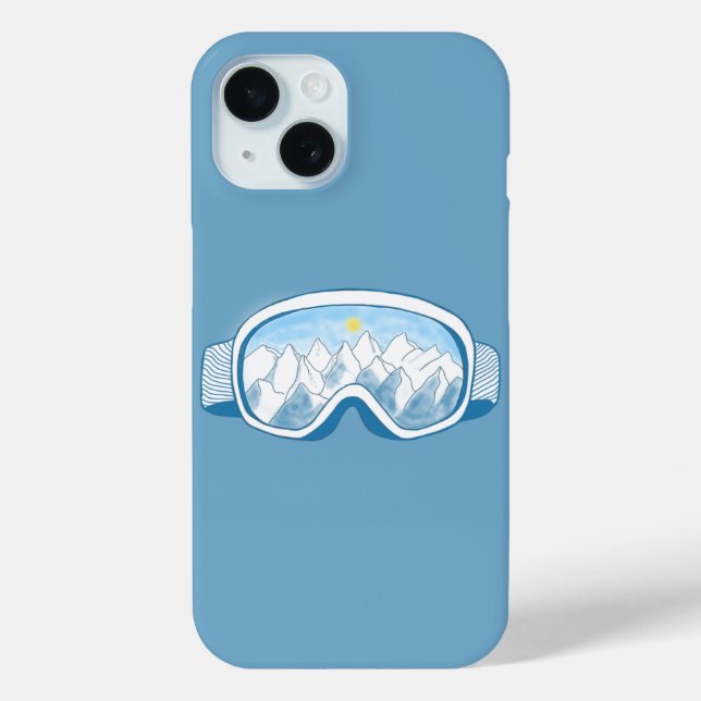 Coques Case-Mate iPhone Ski Goggles Montagnes Reflexions Illustration (Verso)