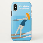 Case-Mate iPhone Case Ski nautique de style vintage<br><div class="desc">Design de ski nautique de style vintage avec texte personnalisable.</div>
