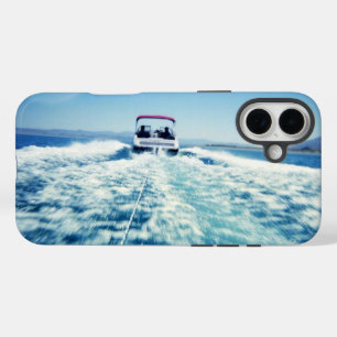 Coque Pour iPhone 16 Plus Ski nautique Derrière la vitesse bateau photo hori