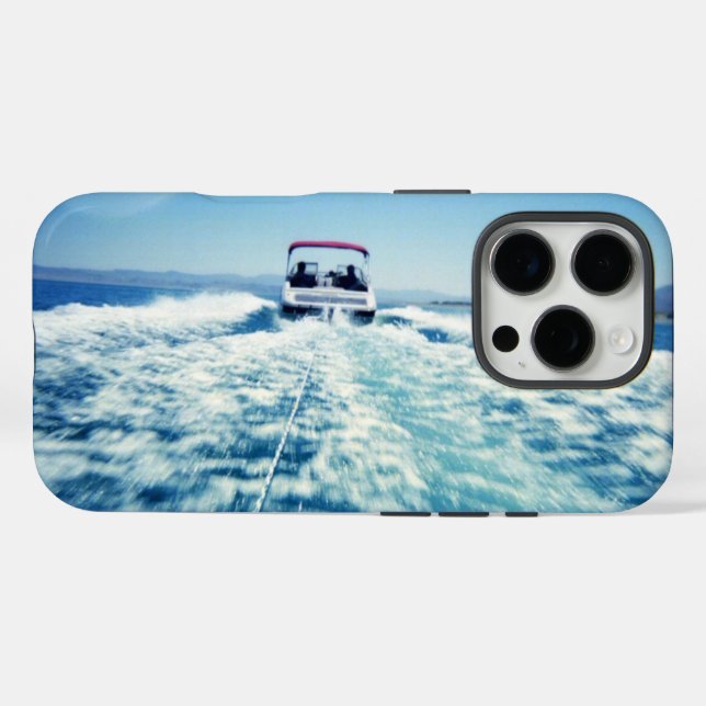 Coques Case-Mate iPhone Ski nautique derrière un paysage de bateau rapide  (Verso (horizontal))