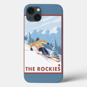 Etui iPhone Case-Mate Skieur de neige de Downhhill - les Rocheuses