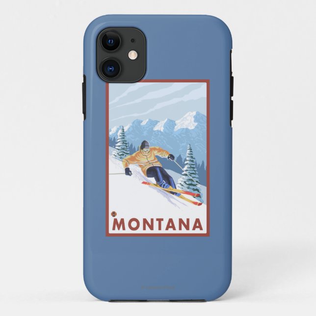 Coques Case-Mate iPhone Skieur de neige de Downhhill - Montana (Dos)