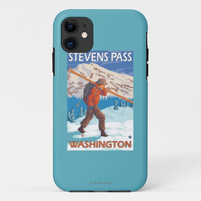 Coques Case-Mate iPhone Skis de transport de neige de skieur - passage de (Dos)