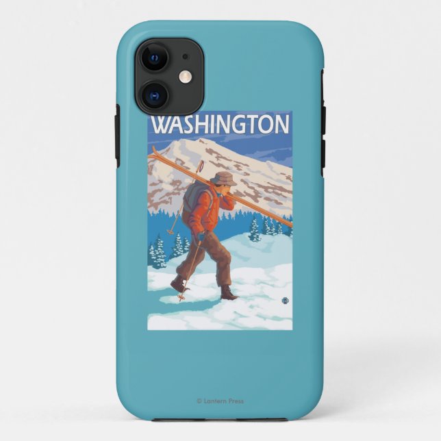 Coques Case-Mate iPhone Skis de transport de neige de skieur - Washington (Dos)