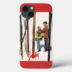 Coque Case-Mate iPhone Skis Standing Up in Snow by Couple Poster