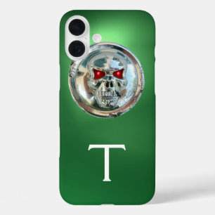 Coque Pour iPhone 16 Plus SKULL RIDERS MONOGRAMME vert