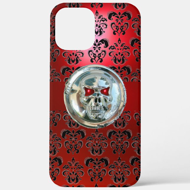 COQUES Case-Mate iPhone SKULL RIDERS RED BLACK DAMASK (Verso)