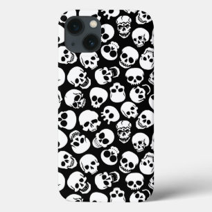 Etui iPhone 13 Skulls in Black Background Pattern