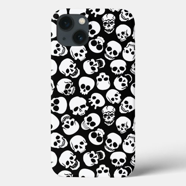 Coques Case-Mate iPhone Skulls in Black Background Pattern (Verso)