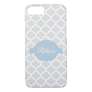 Case-Mate iPhone Case Sky Blue Quatrefoil Personnalisé