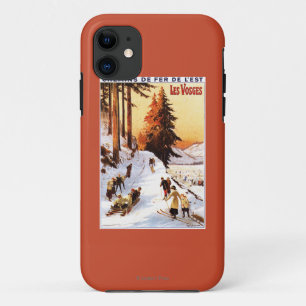 Coque Case-Mate Pour iPhone Sledding et skier à l'affiche de VOSGES