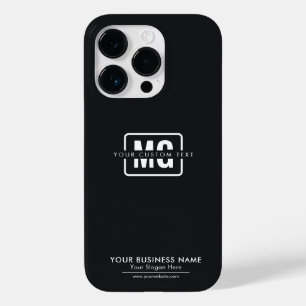 Coque Case-Mate iPhone Sleek Black Monogrammed Identité d'entreprise Déli