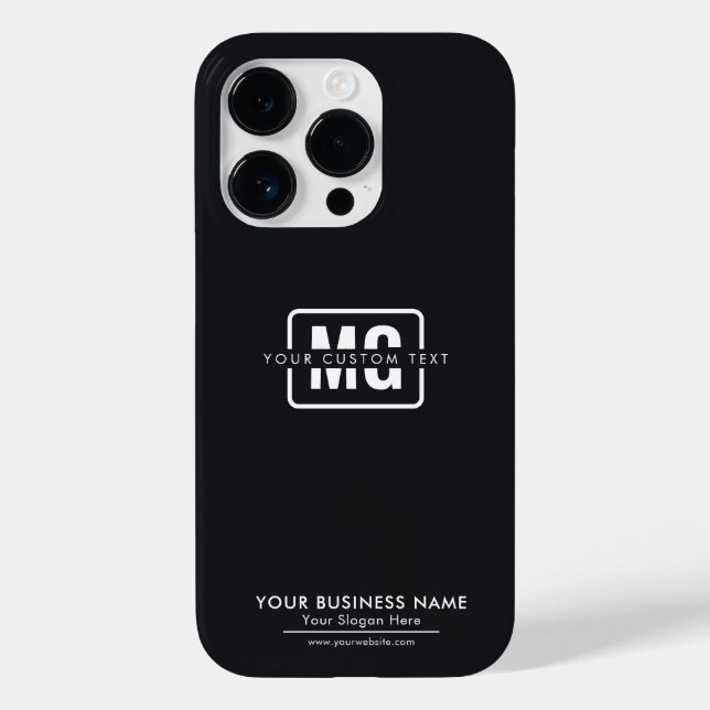 Coques Case-Mate iPhone Sleek Black Monogrammed Identité d'entreprise Déli (Verso)