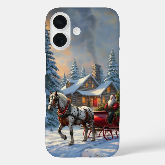 Coques Case-Mate iPhone Sleigh Père Noël à cheval de Noël (Verso)