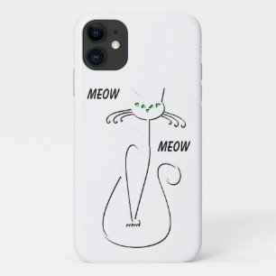Case-Mate iPhone Case Slinky Black Cat Meow Meow Texte Personnalisé Yeux