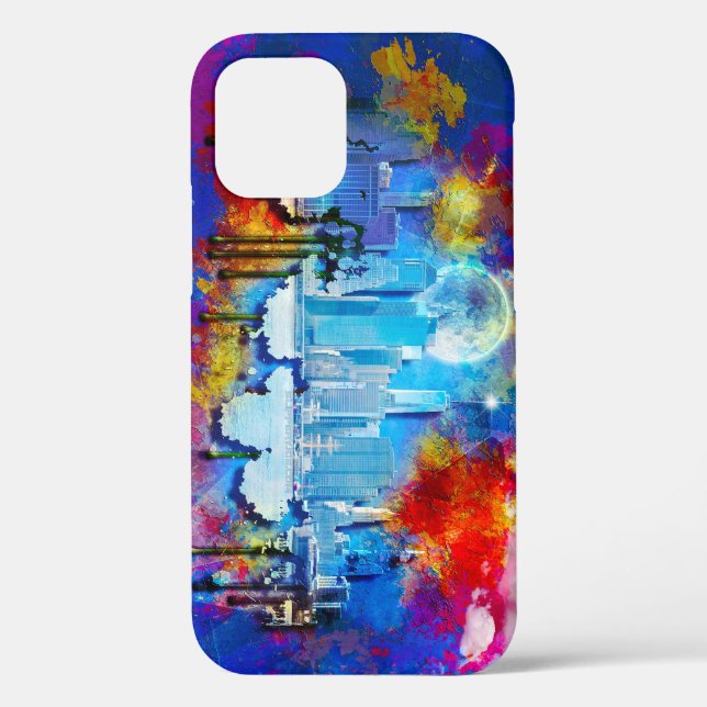 Coques Case-Mate iPhone SlipperyJoe NYC graffiti lune entourée de tourbill (Verso)