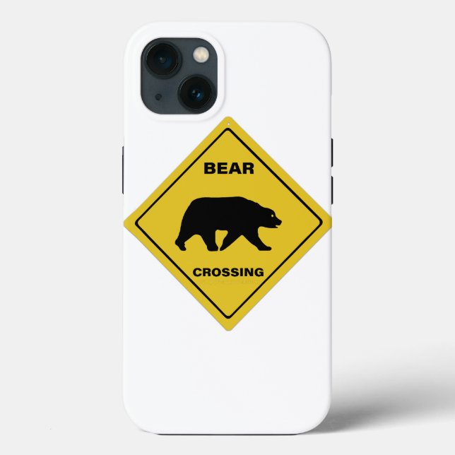 Coques Case-Mate iPhone SlipperySignal de passage de l'ours de Joe silhoue (Verso)