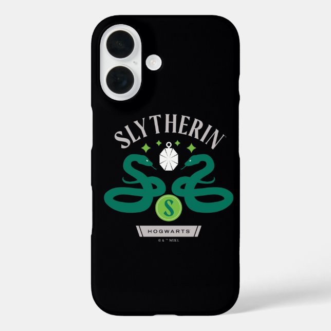 Coques Case-Mate iPhone SLYTHERIN™ House Double Snake Locket Graphique (Verso)